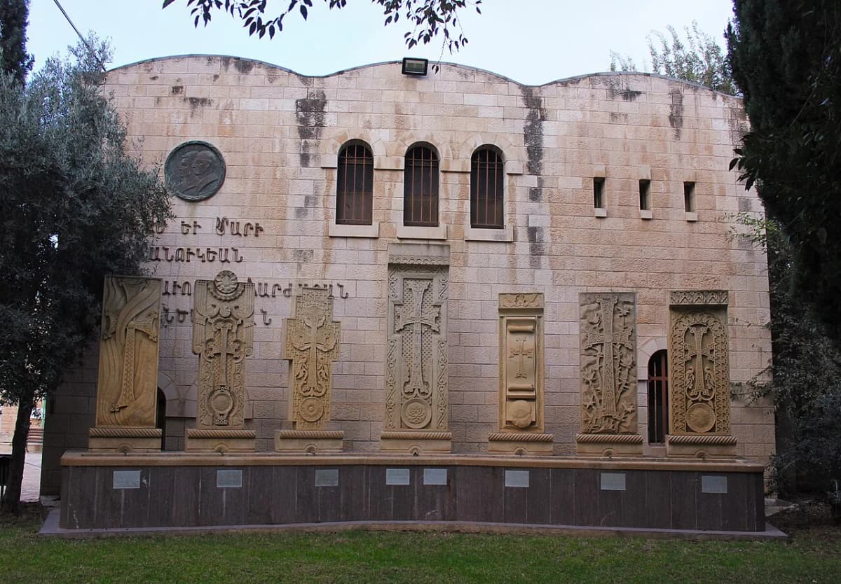 Seminary of the Armenian Patriarchate of Jerusalem — Beko, CC BY-SA 4.0 (https://creativecommons.org/licenses/by-sa/4.0/). https://commons.wikimedia.org/wiki/File:Seminary_of_the_Armenian_Patriarchate_of_Jerusalem.jpg